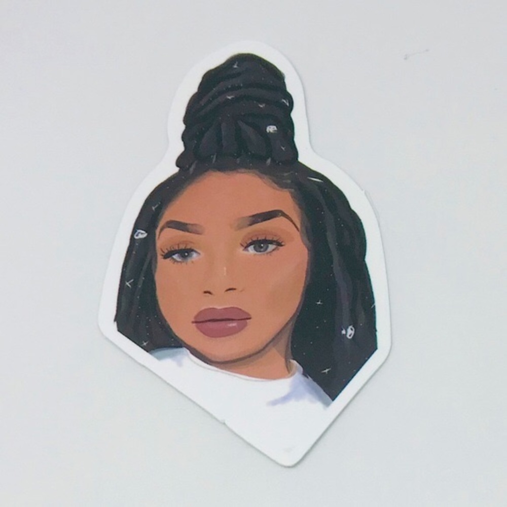 Braided Beauty Girl Single Waterproof Matte Decor Single Sticker